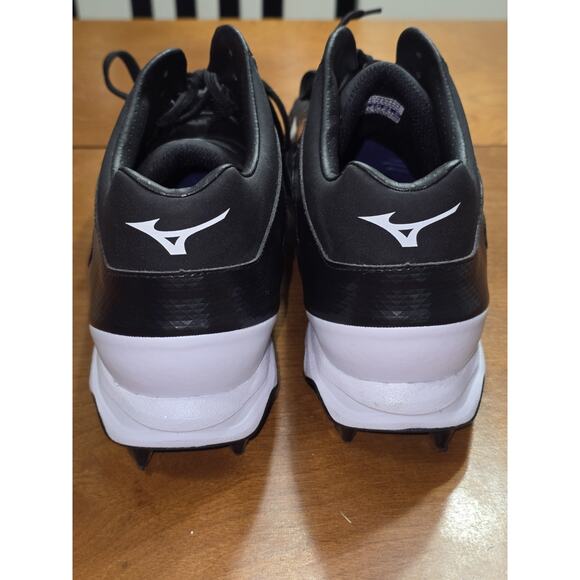 Mens Mizuno Size 12 Select Nine TPU Mid Molded Baseball Cleat Adult Black/White - Picture 7 of 7